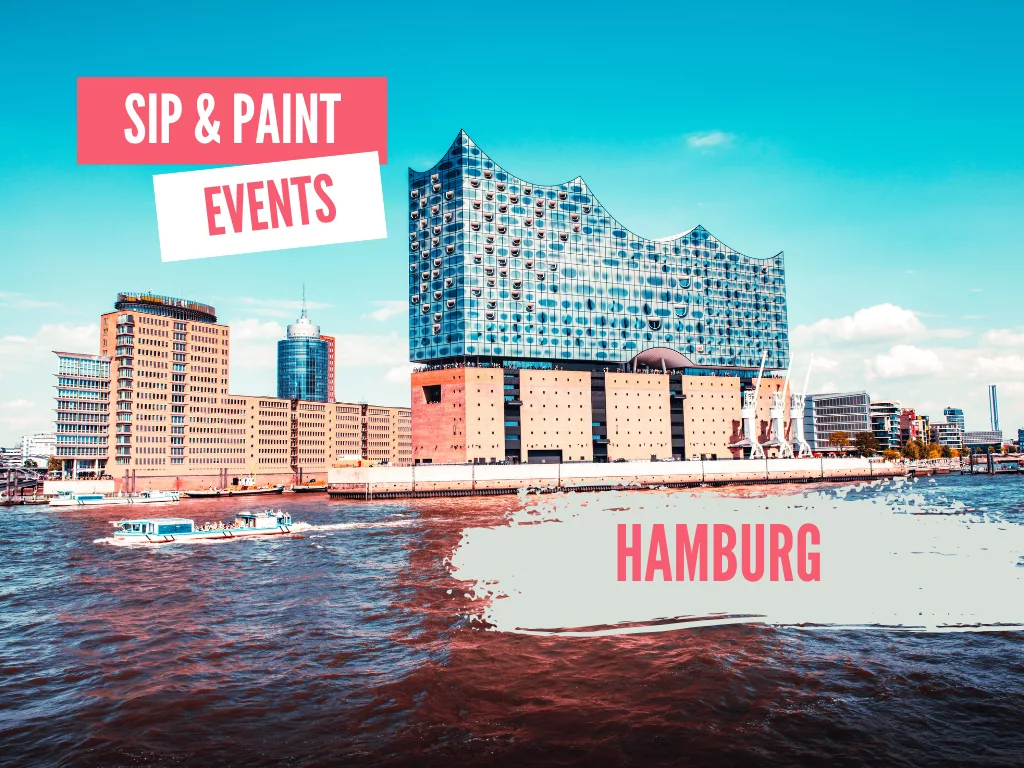 Sip and Paint Hamburg heißt Spaß und Entertainment pur! Mit dem Pinsel in der Hand und einem Drink in der Anderen wird der Abend farbenfroh!