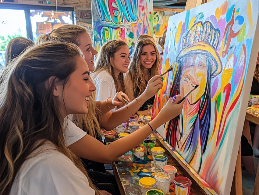 Auch für Junggesellinnenabschiede sind Drink and Paint Events super beliebt