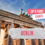 Sip and Paint Berlin: das Brandenburger Tor mit Schriftzügen für Drink and Paint Events